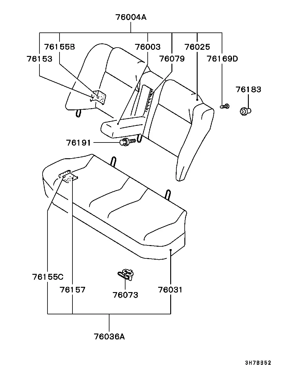 Rear seat diagram
