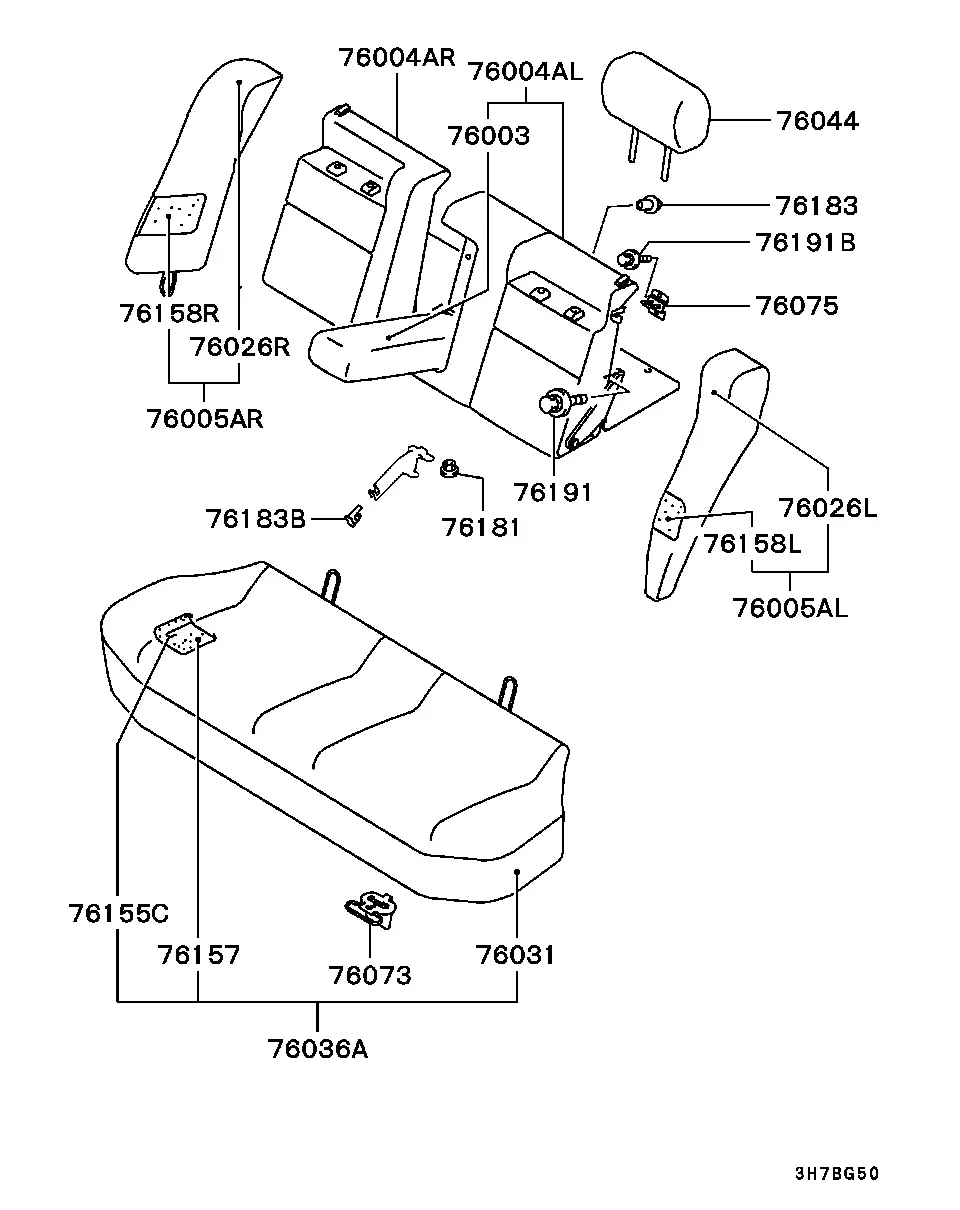 Rear seat diagram