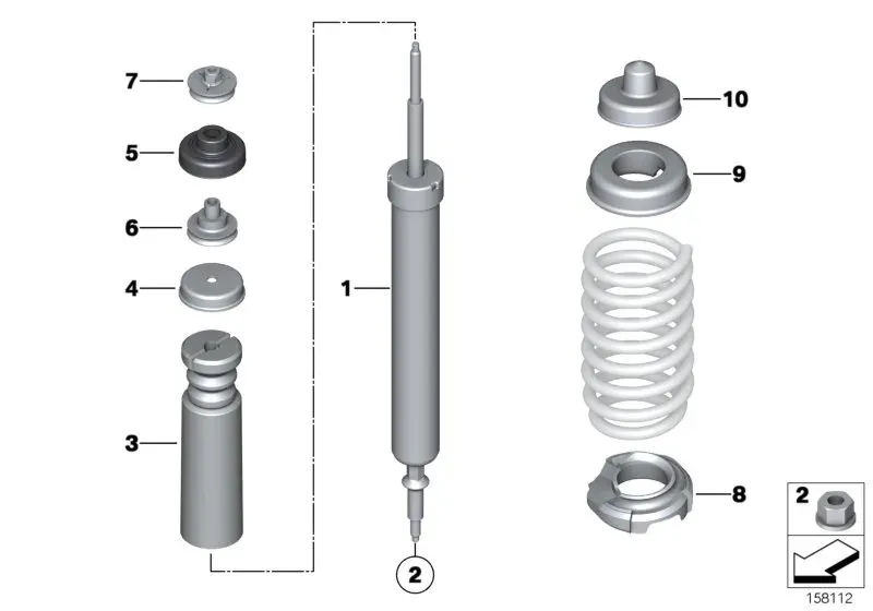 Rear shock absorber strut diagram