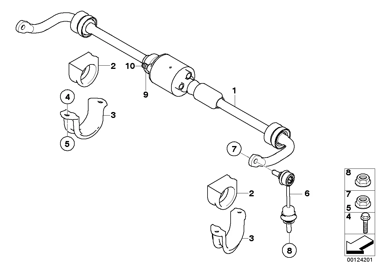 Rear anti-roll bar diagram