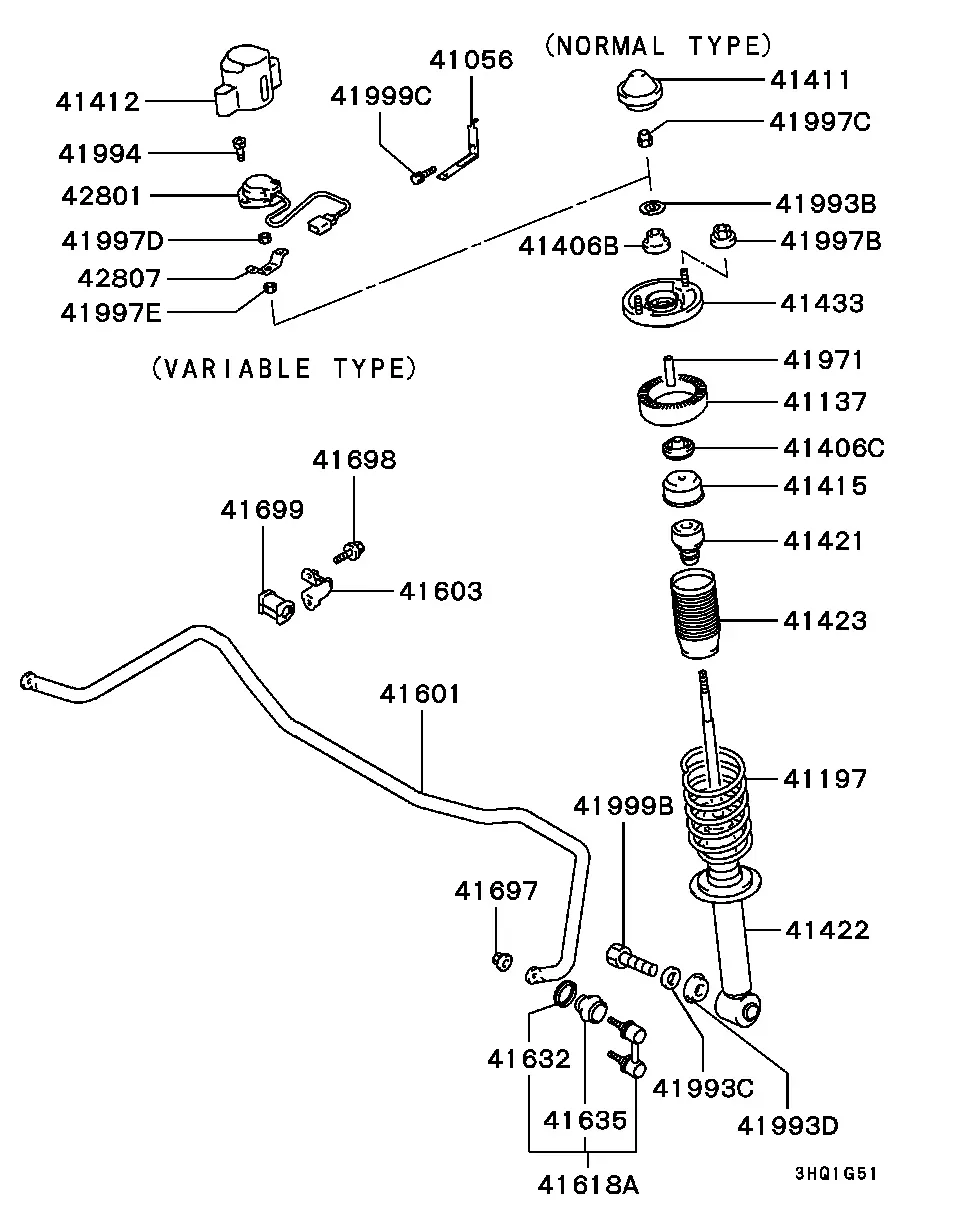 Rear suspension diagram