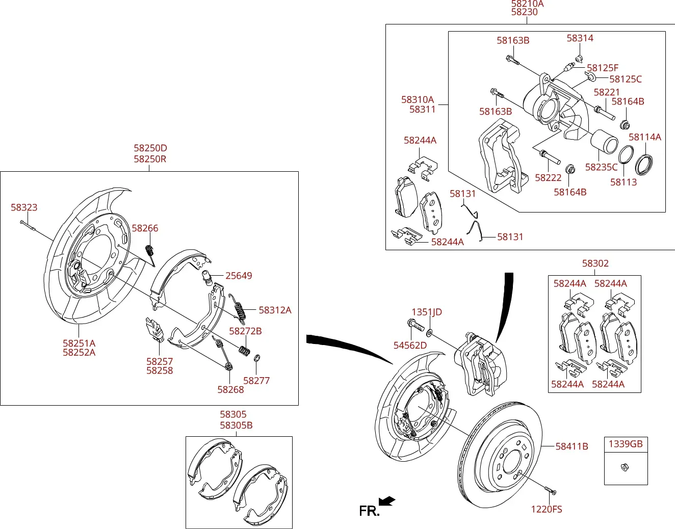 Rear disc brake diagram