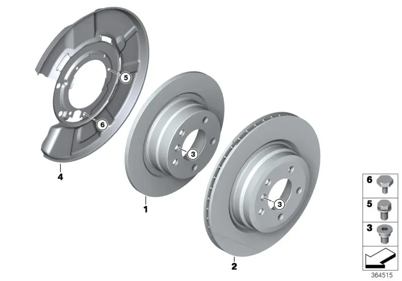 Rear brake disc diagram