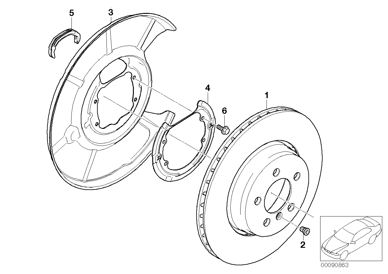Rear brake disc diagram