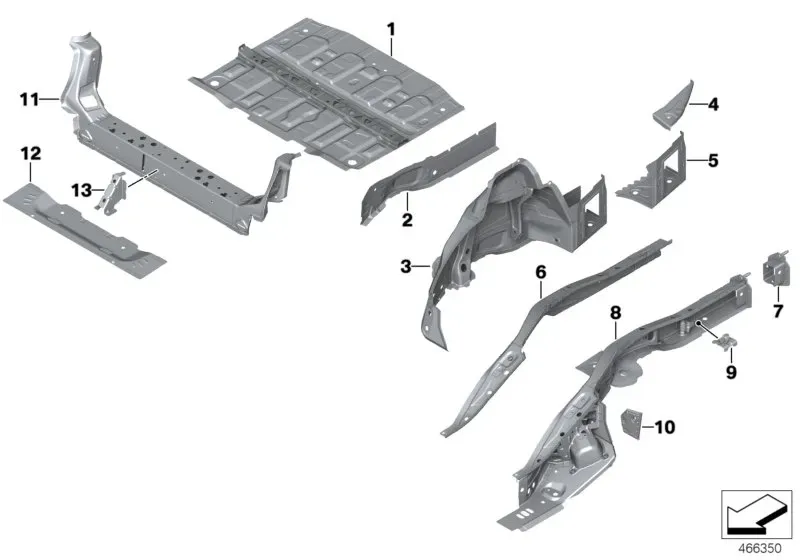 Rear body structure diagram