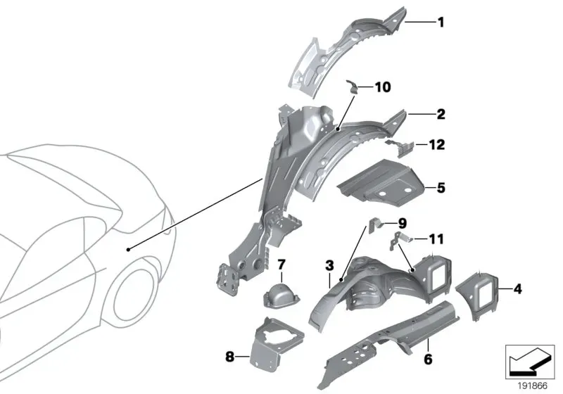 Rear body structure diagram