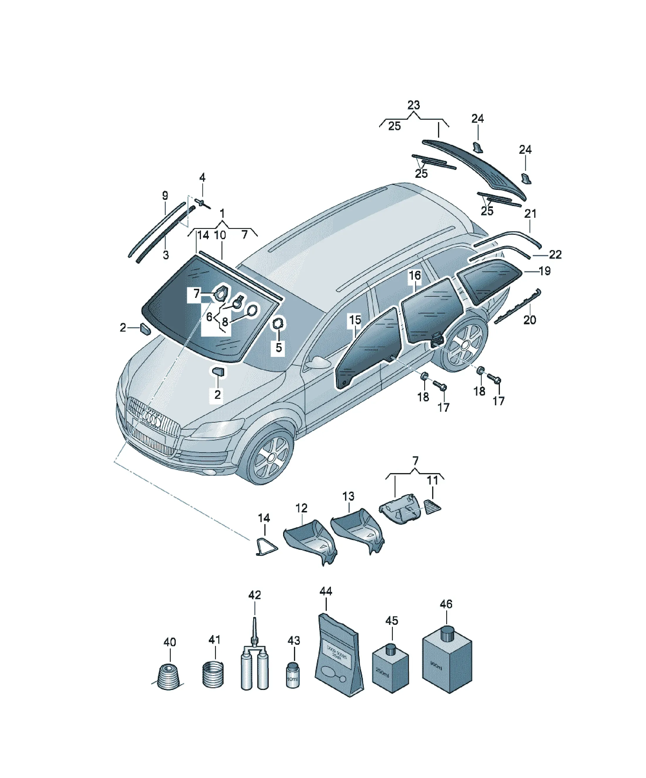 Automotive glass diagram