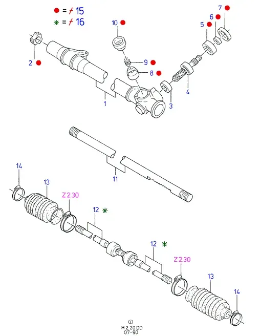 Rack and Pinion Steering Gear diagram