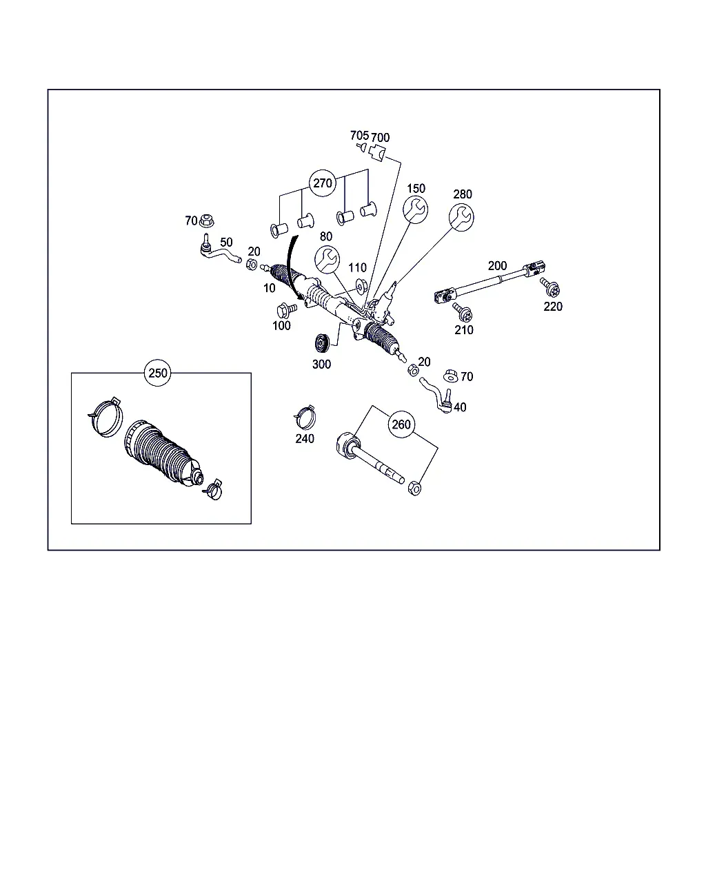Rack and Pinion Steering and Tie Rods diagram