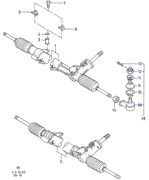 Power Steering Rack diagram