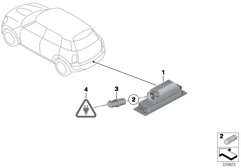 License plate lamp diagram
