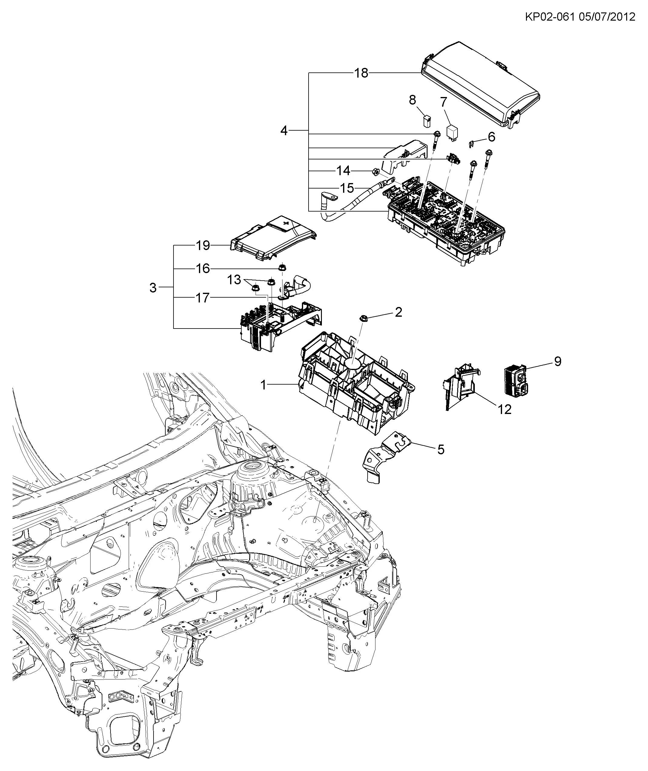 Engine compartment fuse box diagram