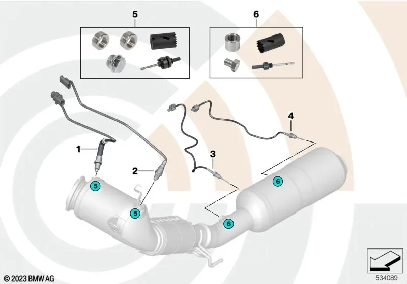 Lambda Probe Flange Repair Kit diagram