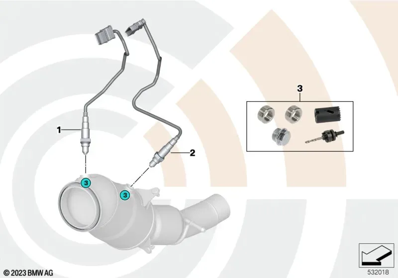 Lambda Probe Flange Repair Kit diagram