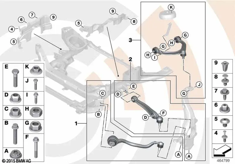 Ремкомплект тяги и поперечного рычага подвески diagram