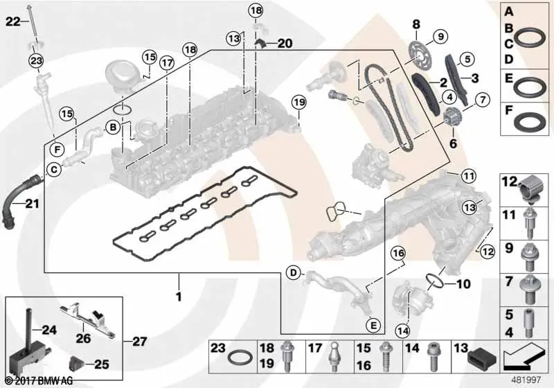 Ремкомплект верхней приводной цепи diagram