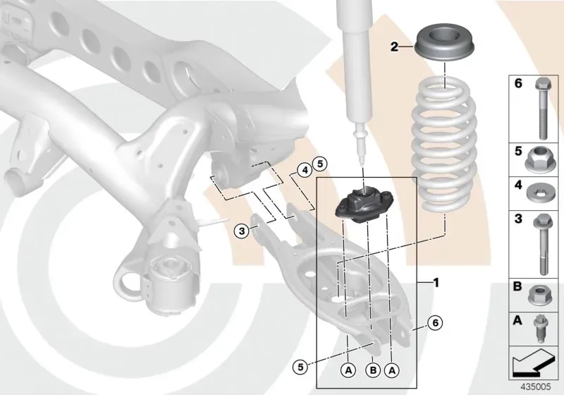 Shock absorber mount repair kit diagram