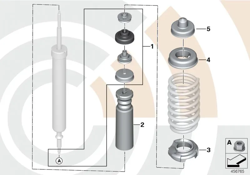 Rear shock absorber repair kit diagram