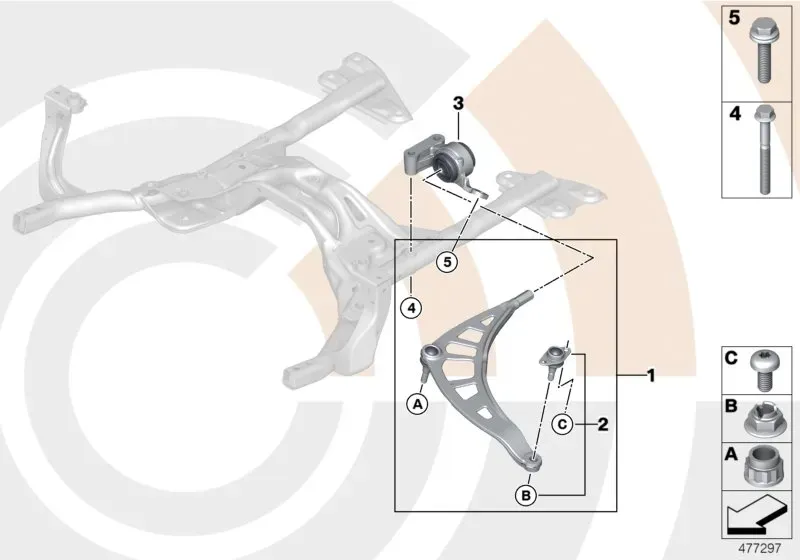 Control arm repair kit diagram