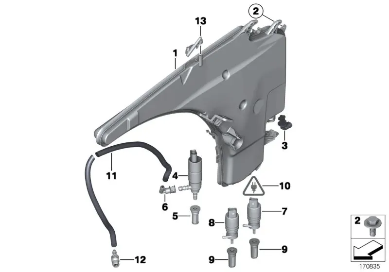 Washer fluid reservoir diagram