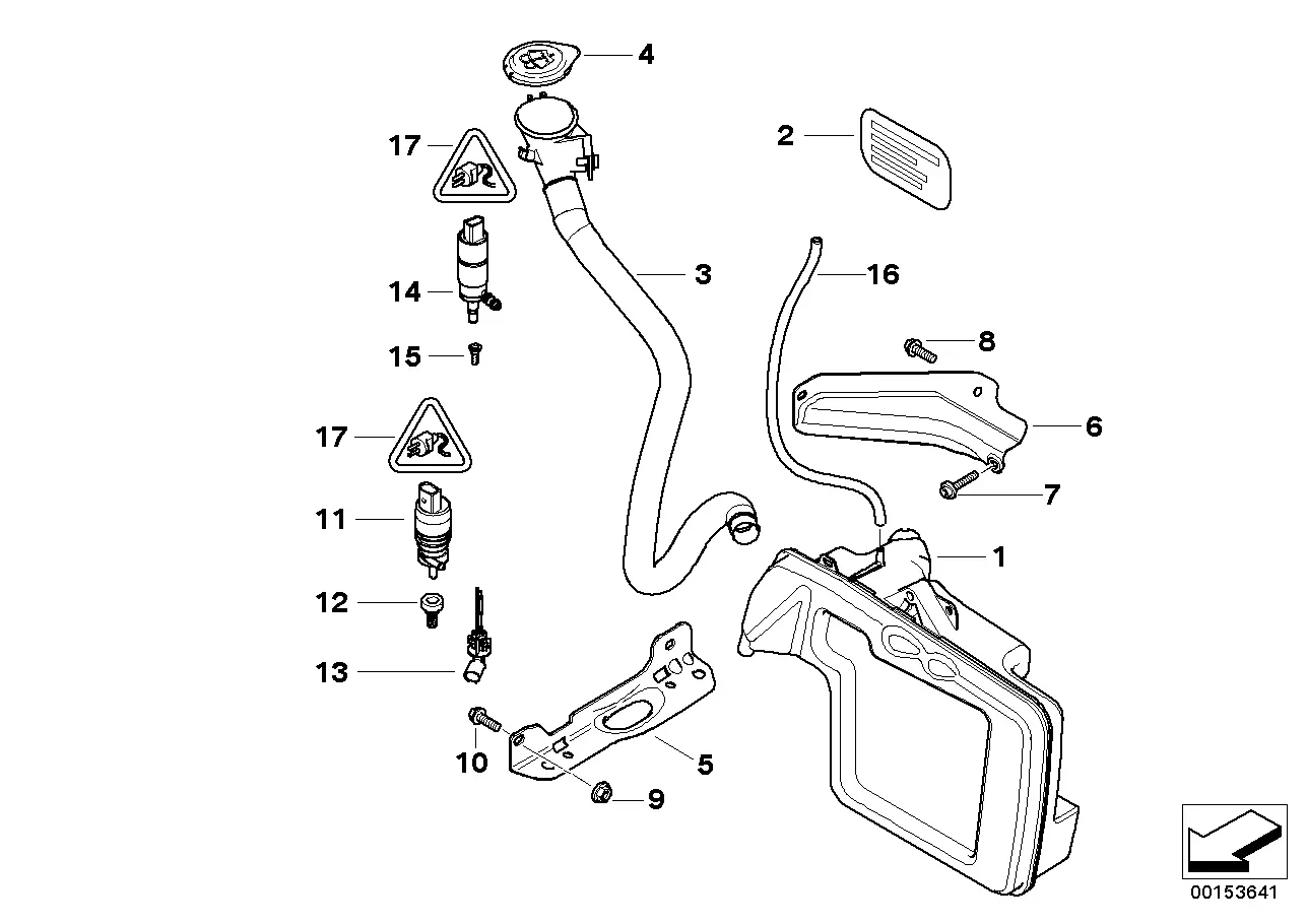 Windshield washer reservoir diagram