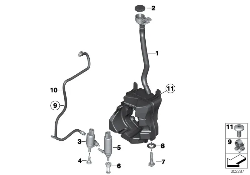 Washer fluid reservoir diagram