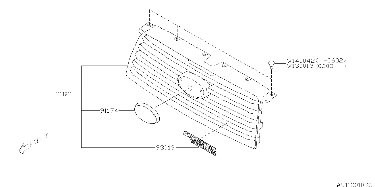 Front Grille diagram