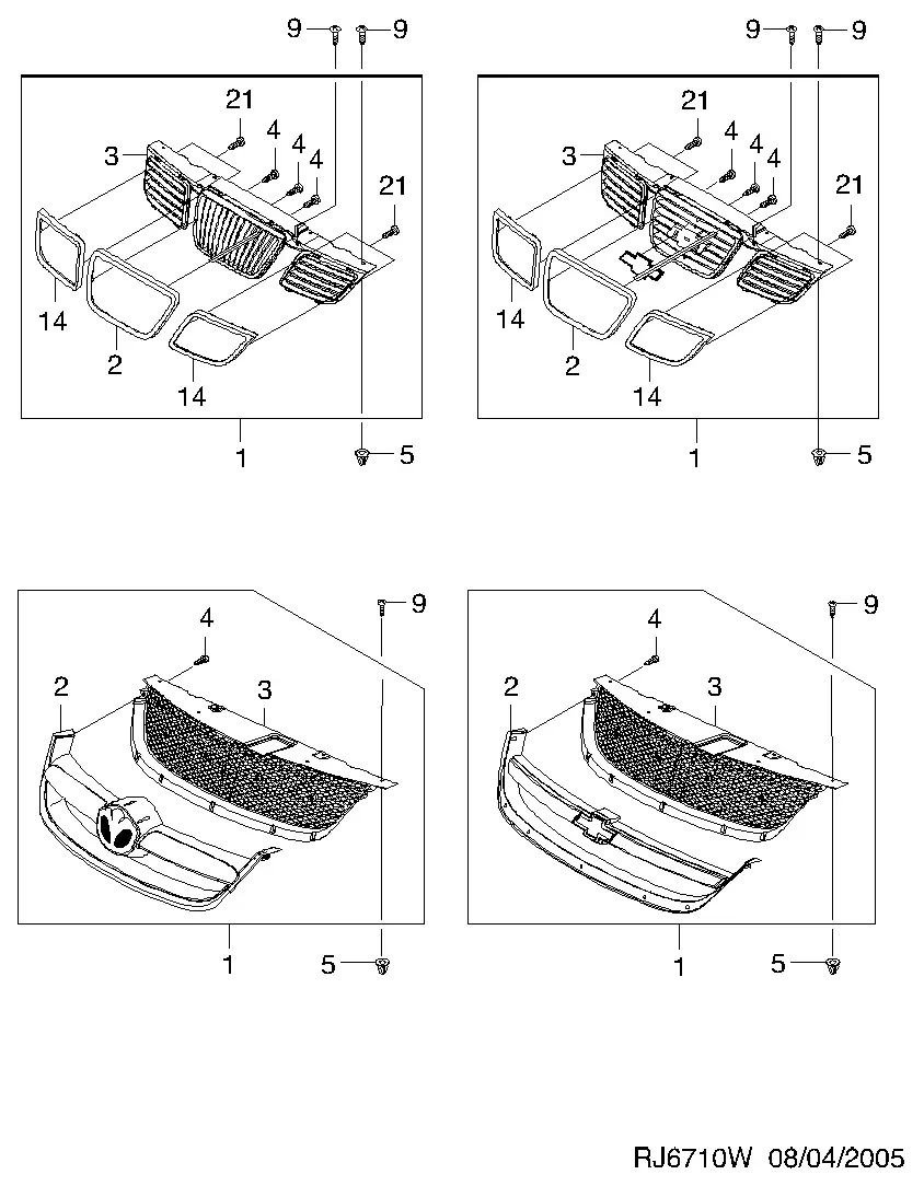 Radiator Grille diagram