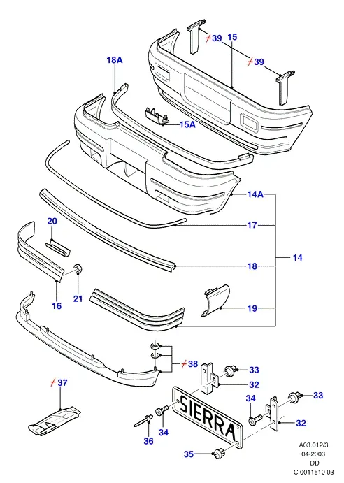Radiator Grille and Front Bumper diagram