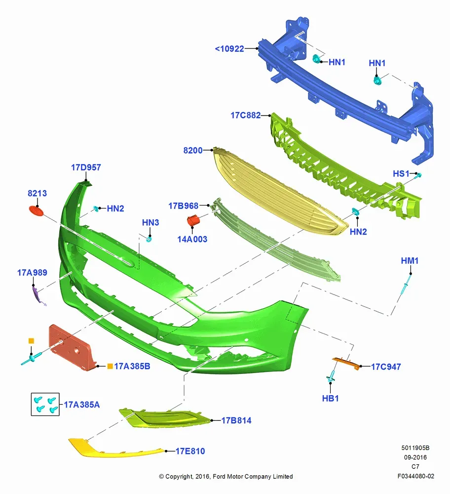 Radiator Grille and Front Bumper diagram