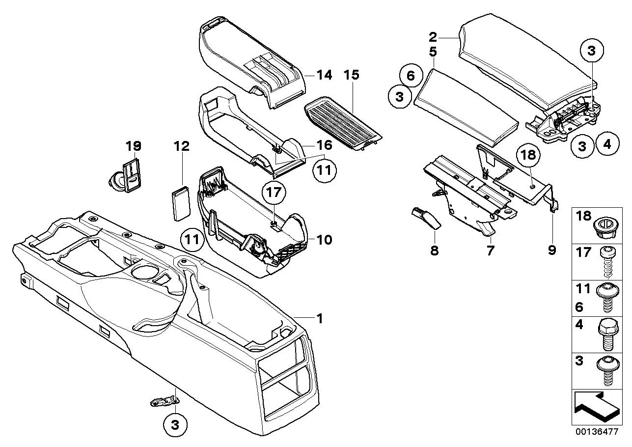 Center armrest diagram