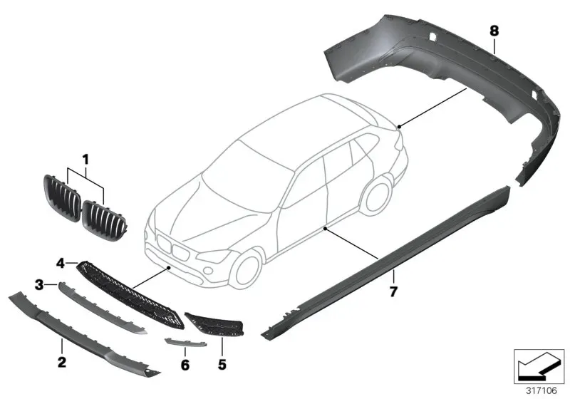Exterior trim package diagram