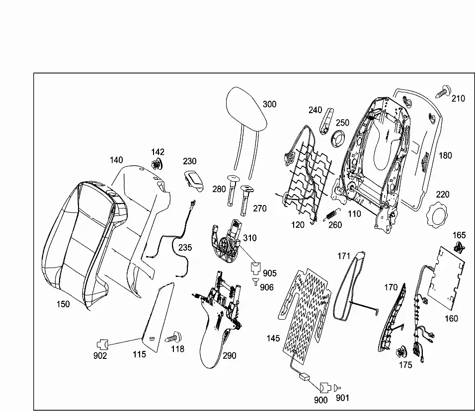 Front seat, right diagram