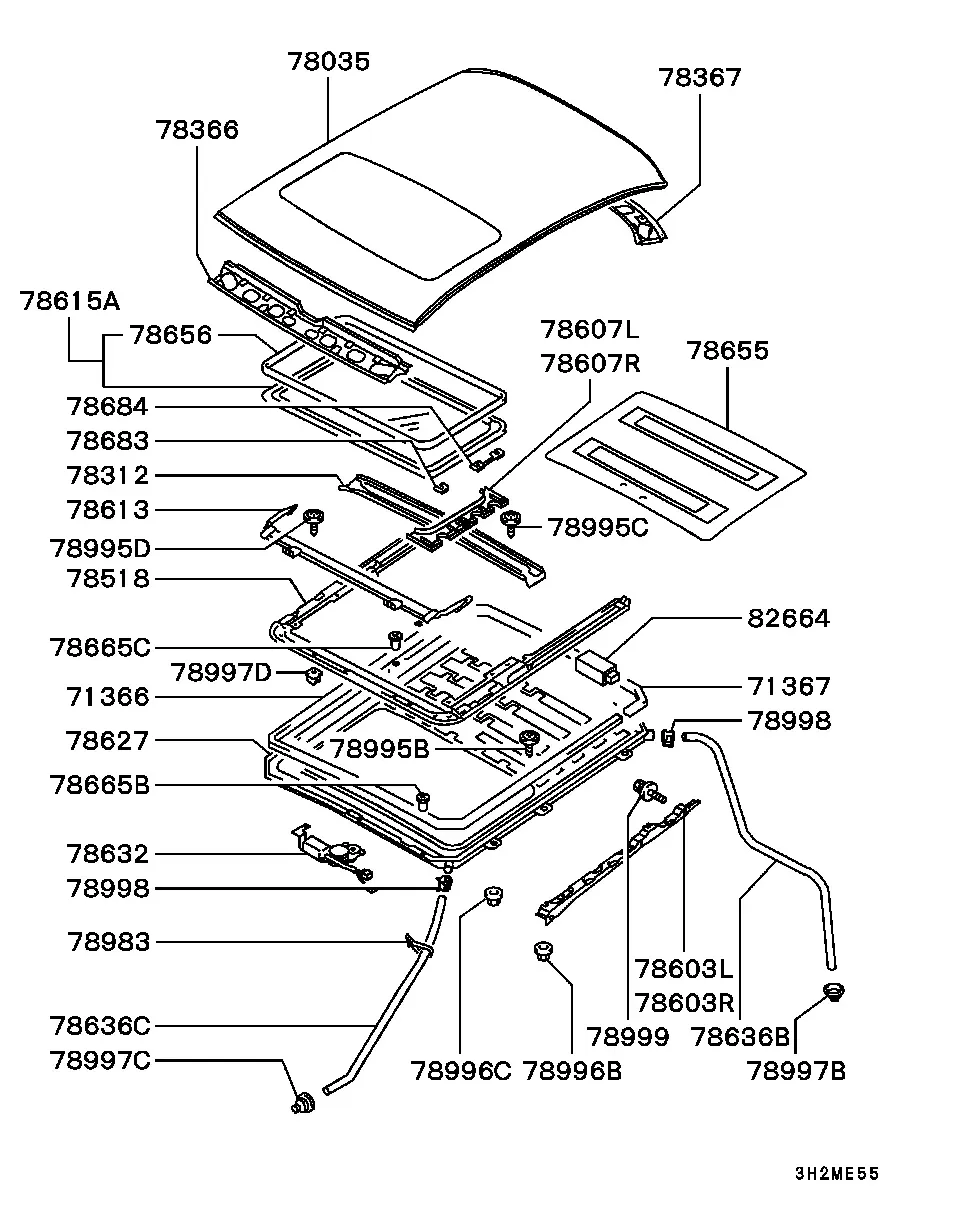 Sunroof diagram