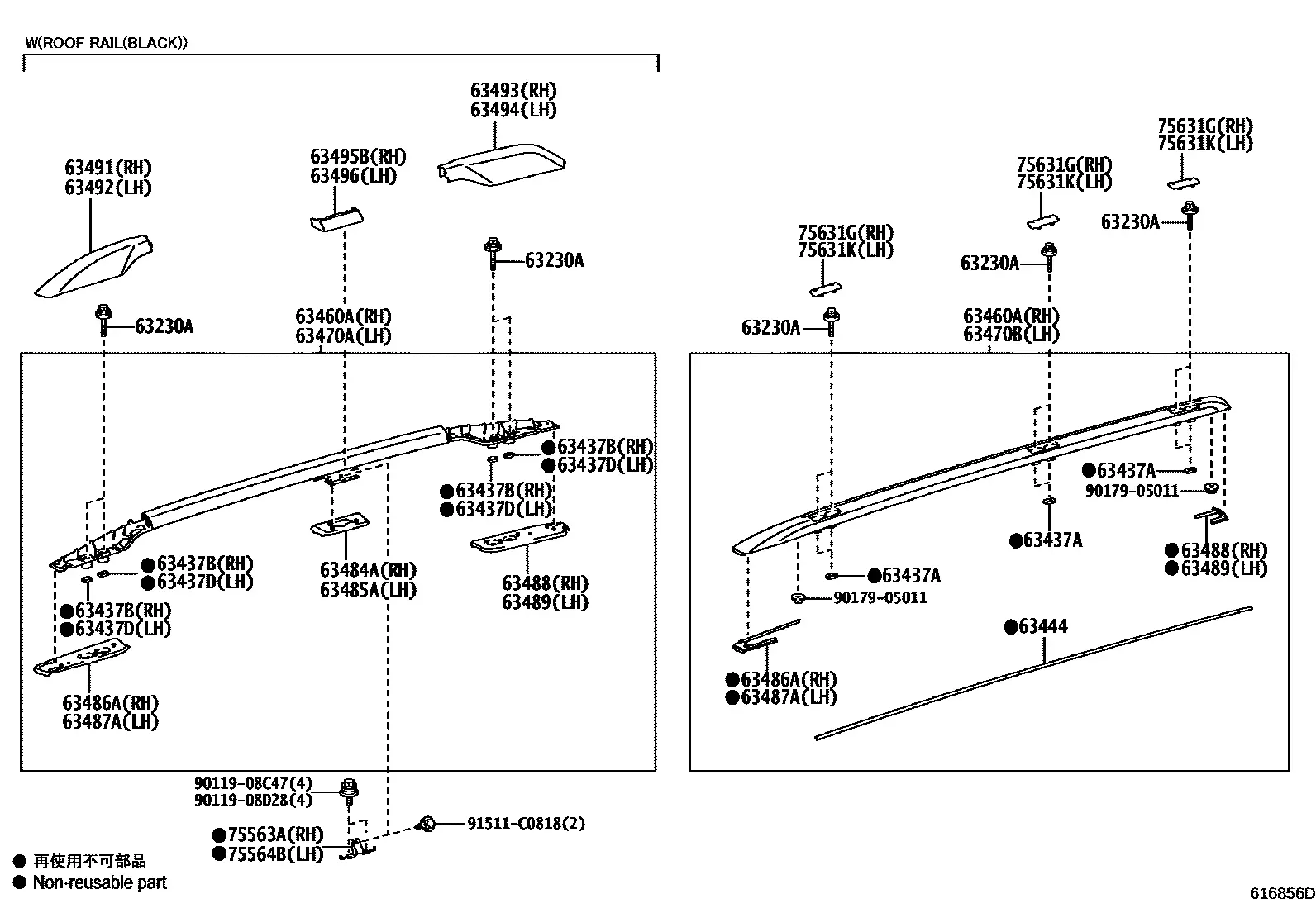 Roof rail diagram