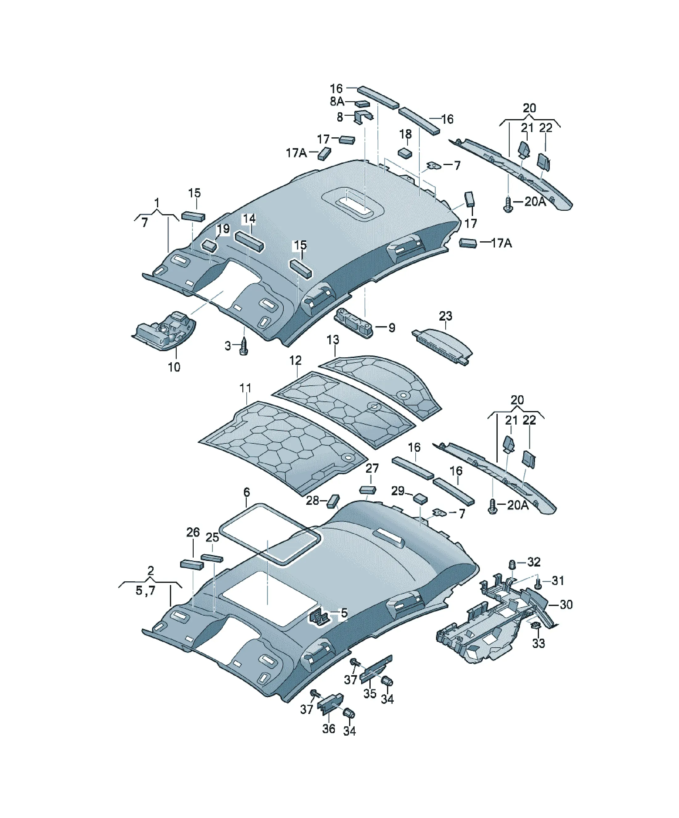Roof trim diagram