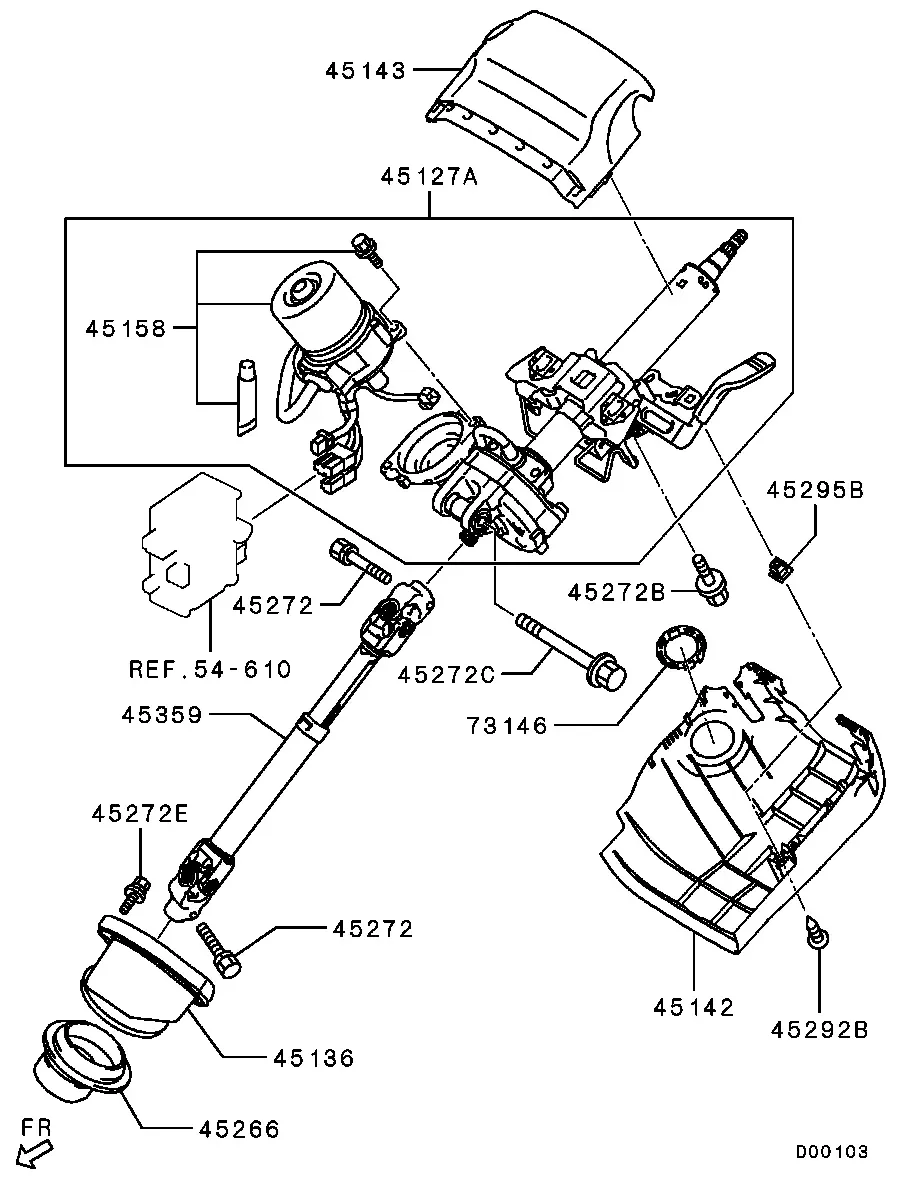 Steering Column and Covers diagram
