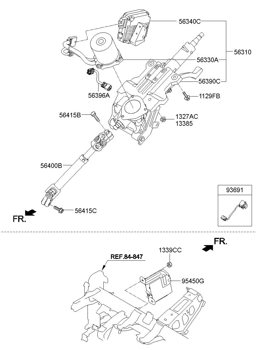 Steering Column and Shaft diagram
