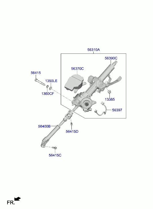 Steering Column and Shaft diagram