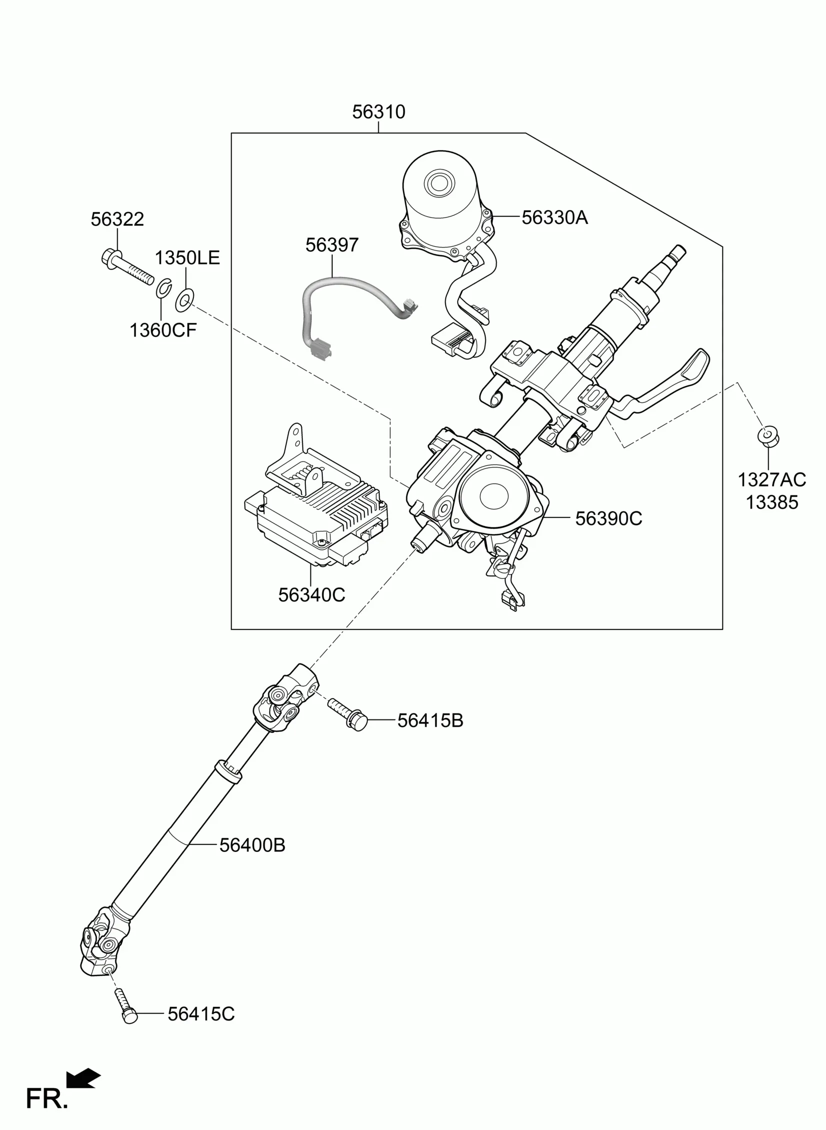 Steering Column and Shaft diagram