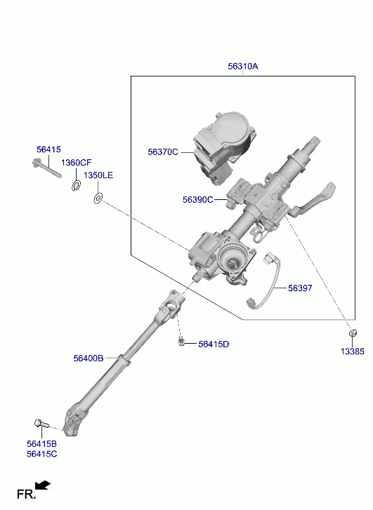 Steering Column and Shaft diagram