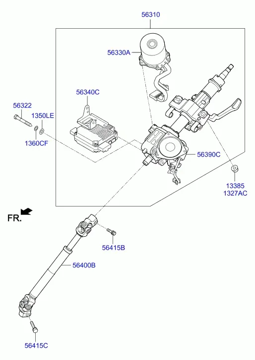 Steering Column and Shaft diagram