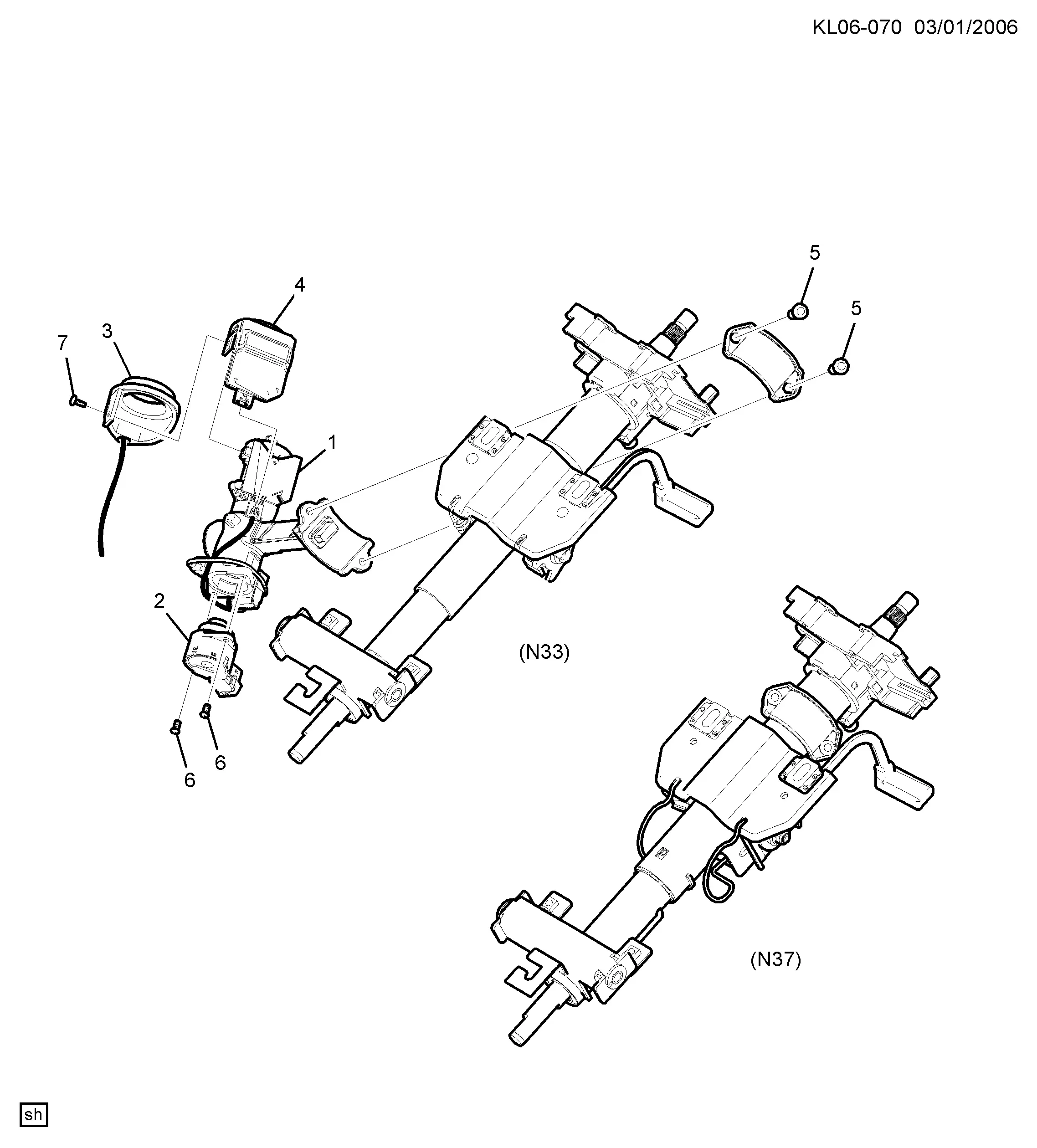 Steering Column and Ignition Lock diagram