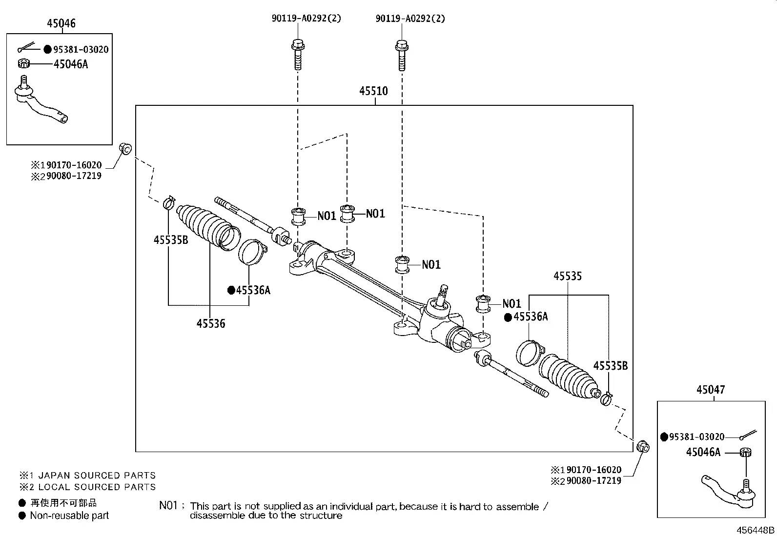 Steering Gear and Tie Rods diagram