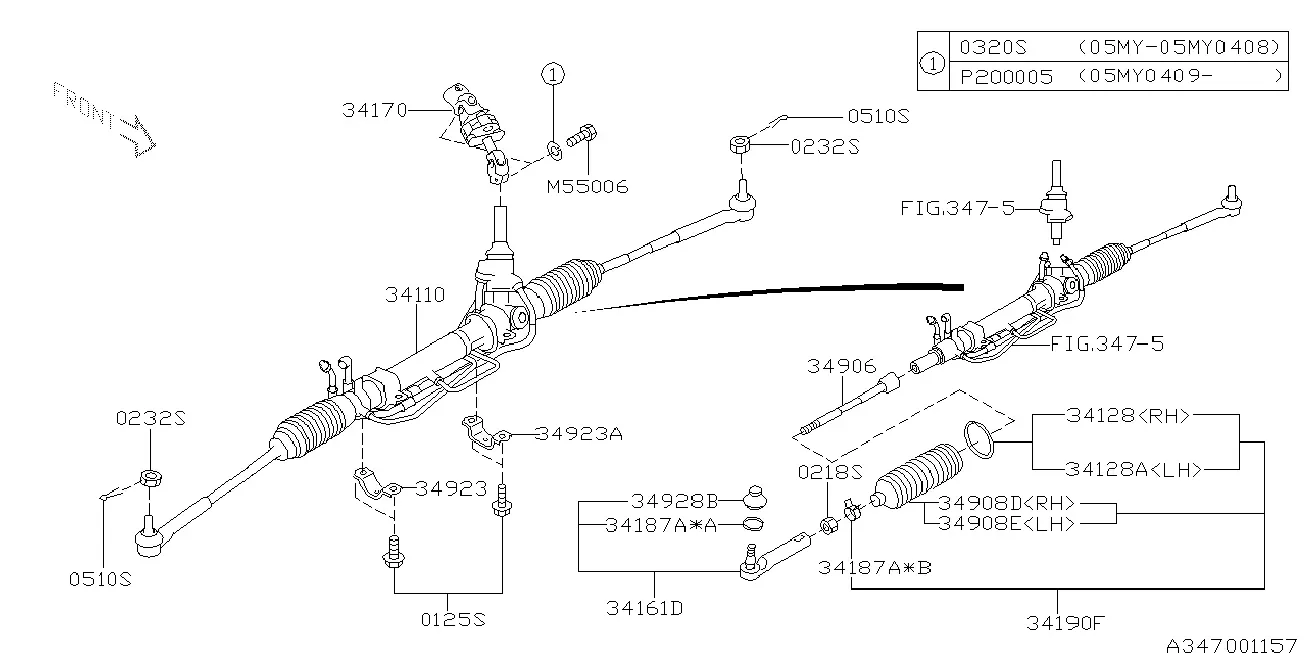 Power Steering Gear Box diagram