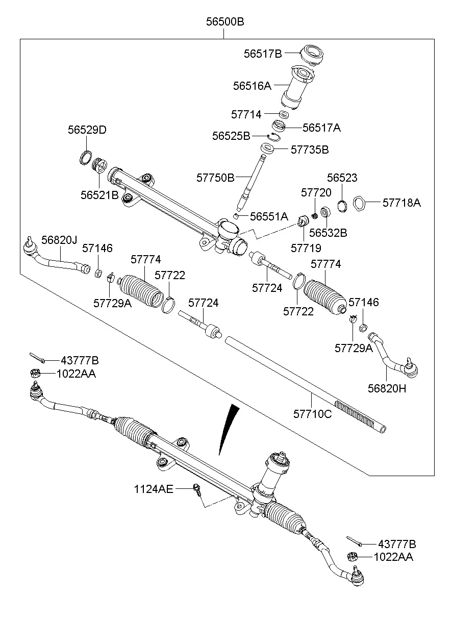Power Steering Gear Box diagram
