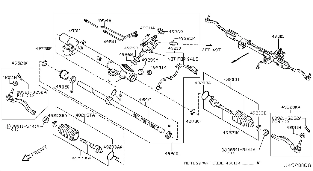 Power Steering Gear diagram