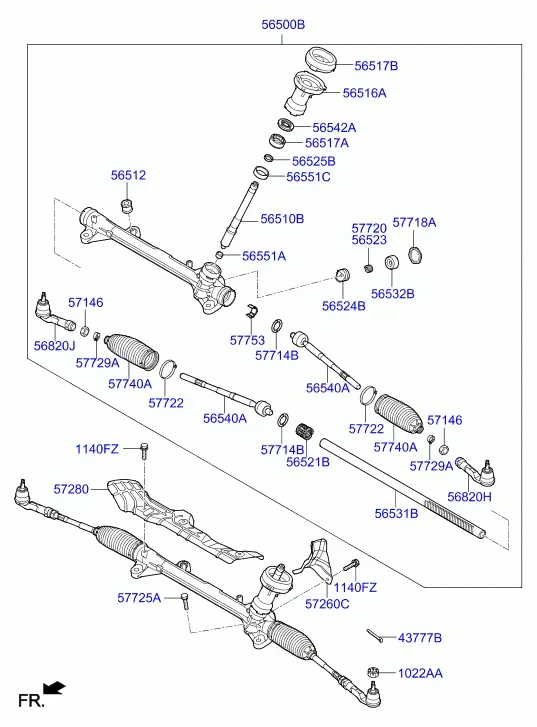 Power Steering Gear diagram