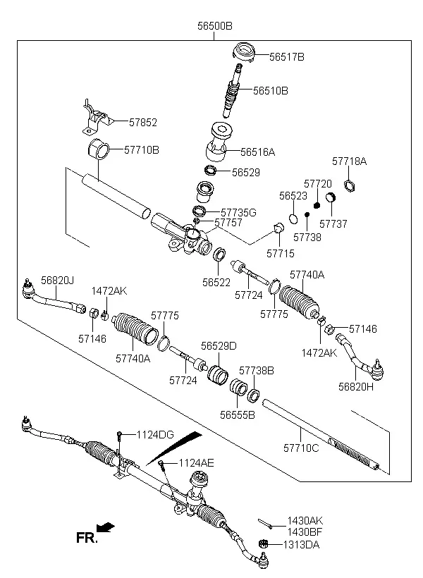 Power Steering Gear diagram