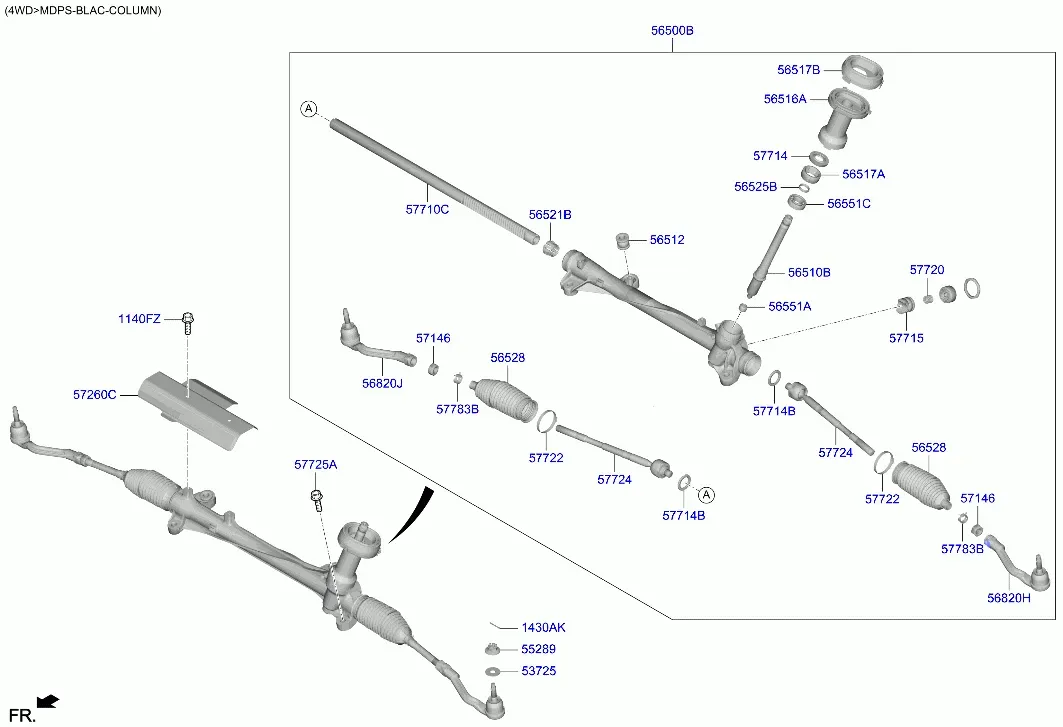 Power Steering Gear diagram